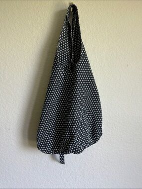 Lands' End Black and White Daisy Shopper Tote